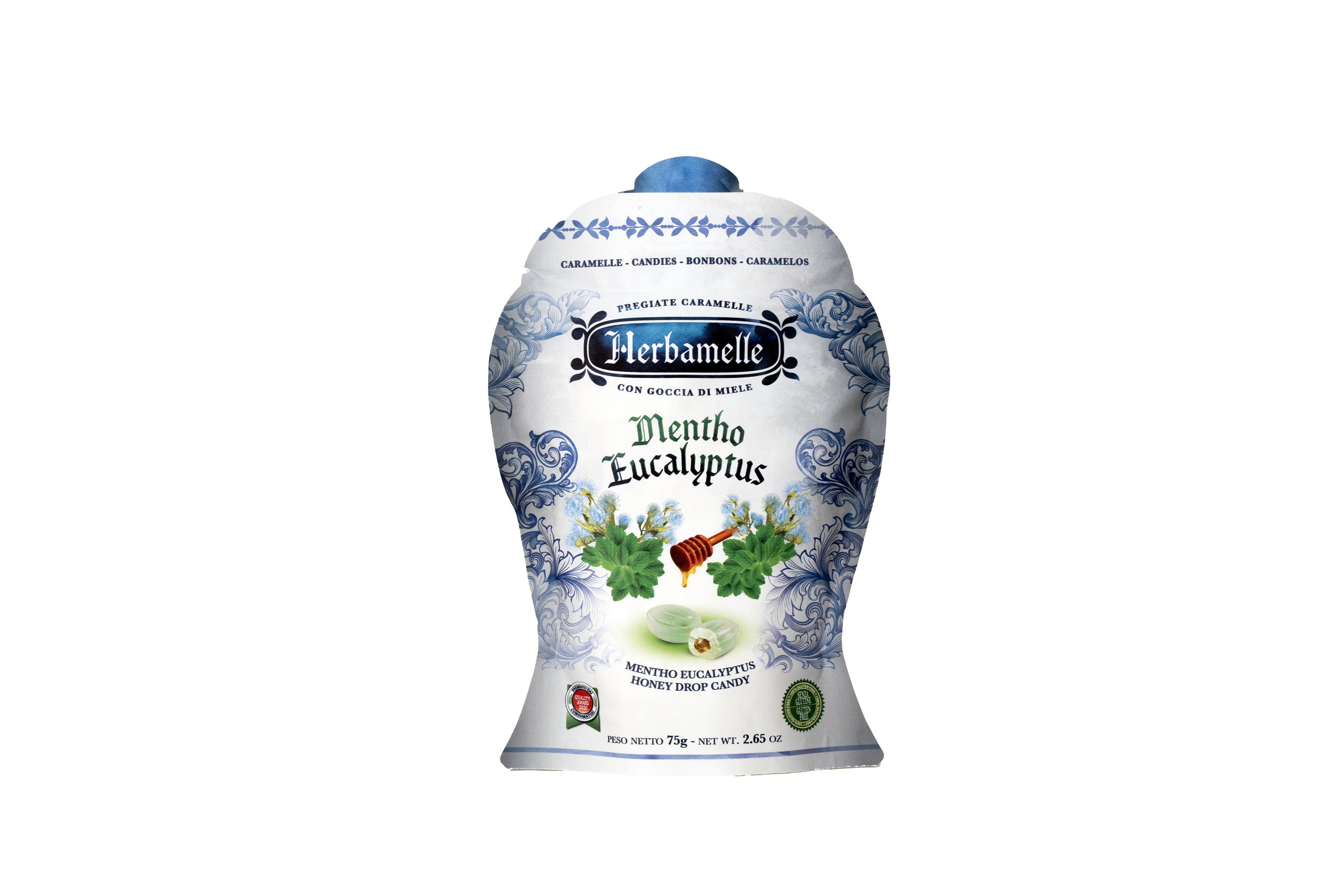 Herbamelle 에르바멜레 허니드롭 멘토 유칼립투스 캔디 75g