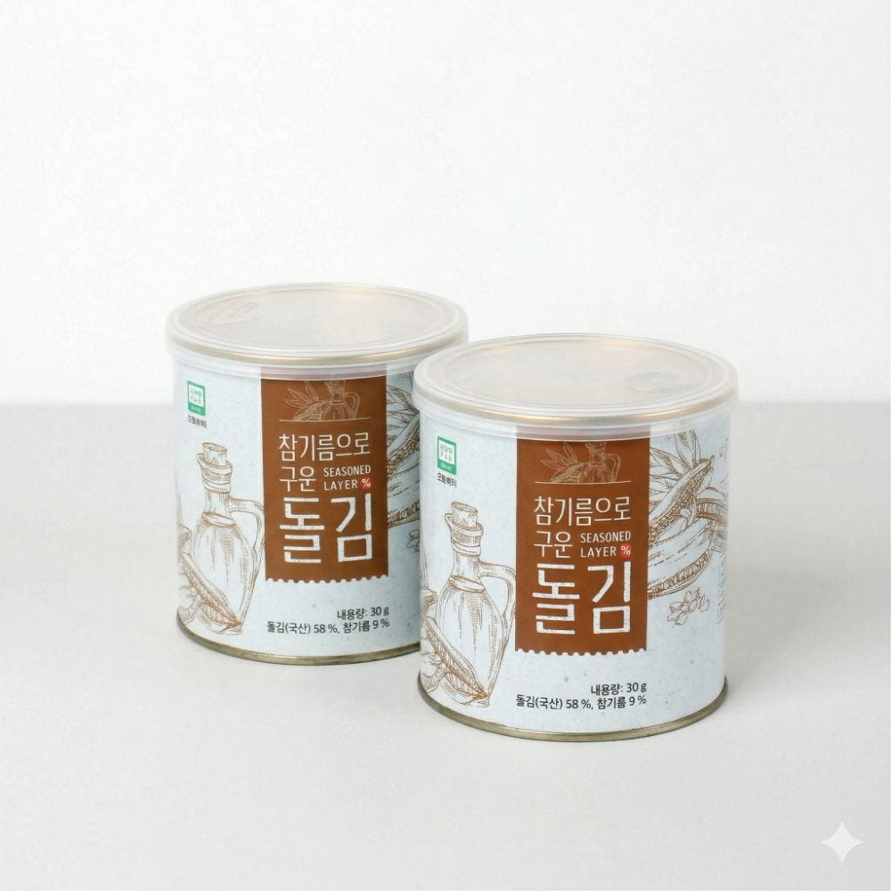 자양돌김 참기름으로 구운 잇바디 곱창김 캔김 30g, 2개